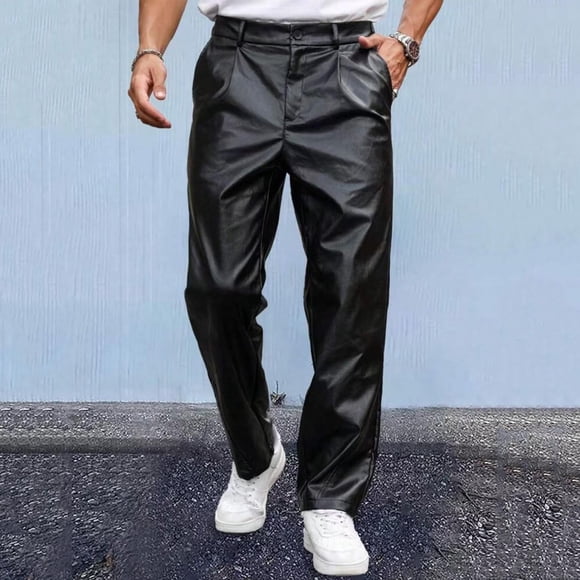 Men Bright Face Performance Trend Casual Hip Hop Pants Long Pants Men'S Casual Pants