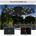 thumbnail image 4 of Outsunny 9ft Solar Patio Umbrella with LED Lights Tilt Canopy, Black, 4 of 10