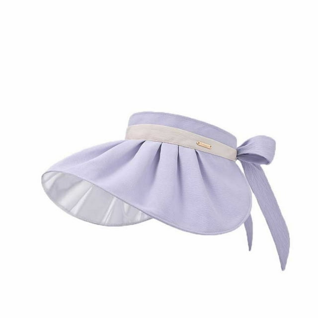 Purple Sun Hat For Ladies Summer Foldable Thin Large Brim Empty Hat For Outdoor Sun Protection Lightweight And Comfortable Design Free Size