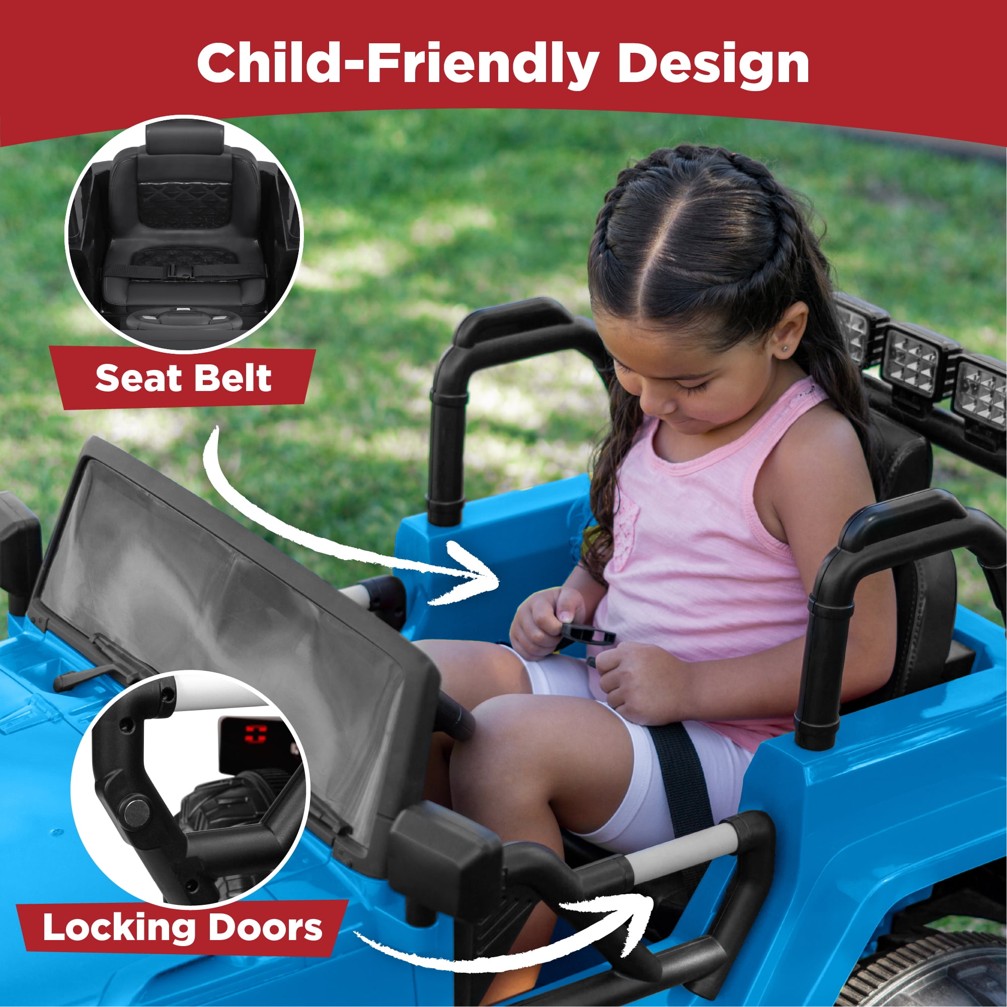 Best Choice Products Jumbo 12V Kids Electric Ride On Car with Parent Remote, Seat Harness, 65 lb Capacity - Light Blue