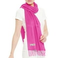 thumbnail image 4 of TZ Promise Men Women's Hot Pink Scarves Solid Plain Classic Soft Long for Winter Warm, 4 of 4