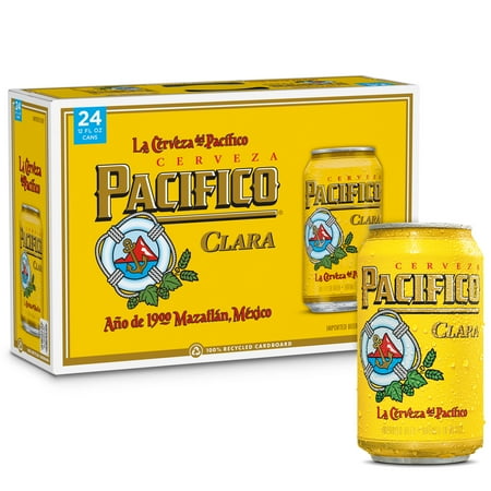Pacifico Clara Mexican Lager Import Beer, 24 Pack, 12 fl oz Aluminum Cans, 4.4% ABV