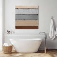 thumbnail image 3 of Brown Grey Wall Art Painting on Canvas, Vintage Stripe Farmhouse Wood Grain Ombre Canvas Art Home Prints Wall Art Framed Modern Artwork for Living Room Bedroom Wall Decor 12x12in, 3 of 9