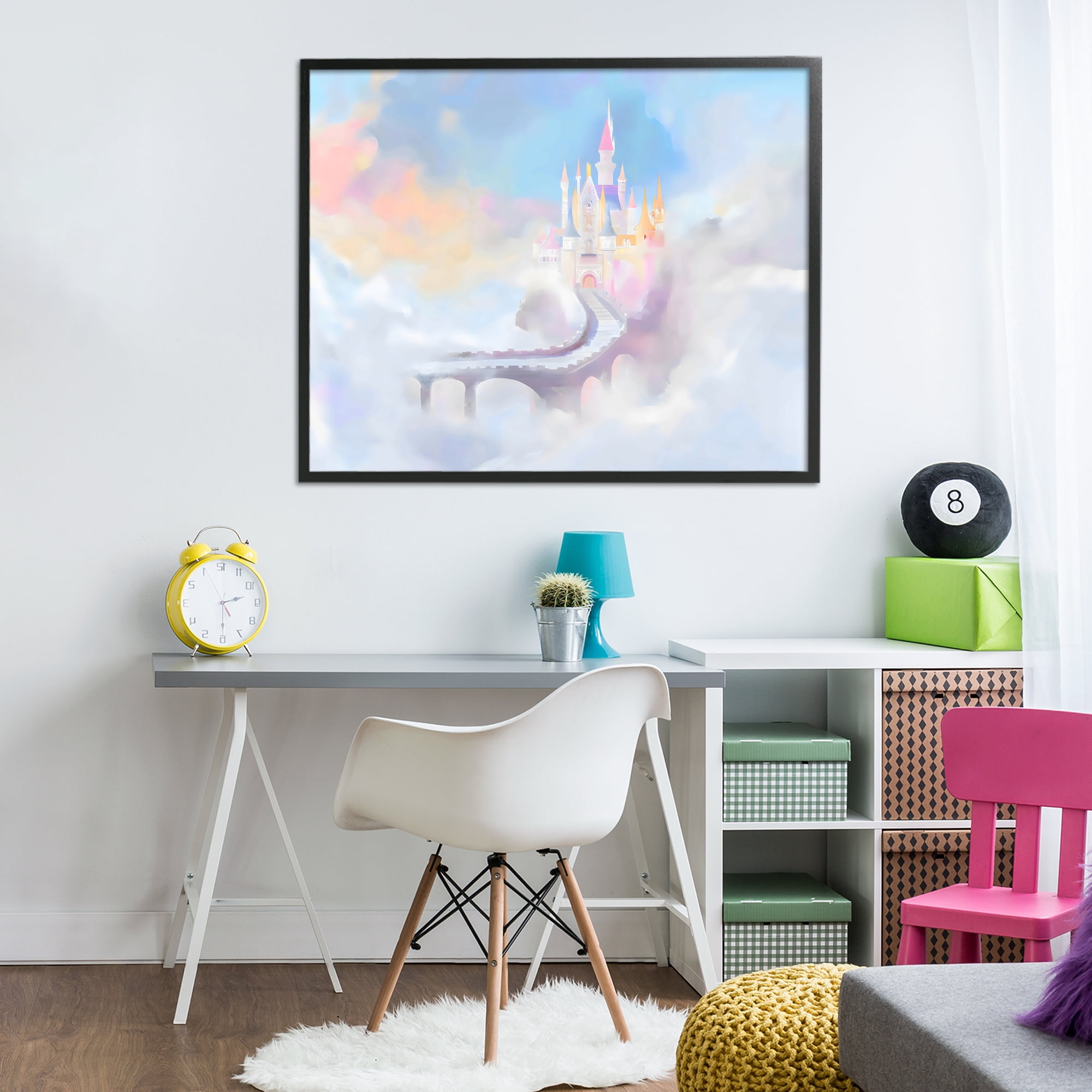 Stupell Industries Enchanted Bridge To Castle Black Framed Giclee Art, design by Arlington Prints