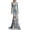 Blue, variant on HaCpiu Women's Skeleton Print Velvet Maxi Dress, Long Sleeve Halloween Gown with 3D Floral Applique, Gothic Evening Dress & Fancy Cosplay Costume