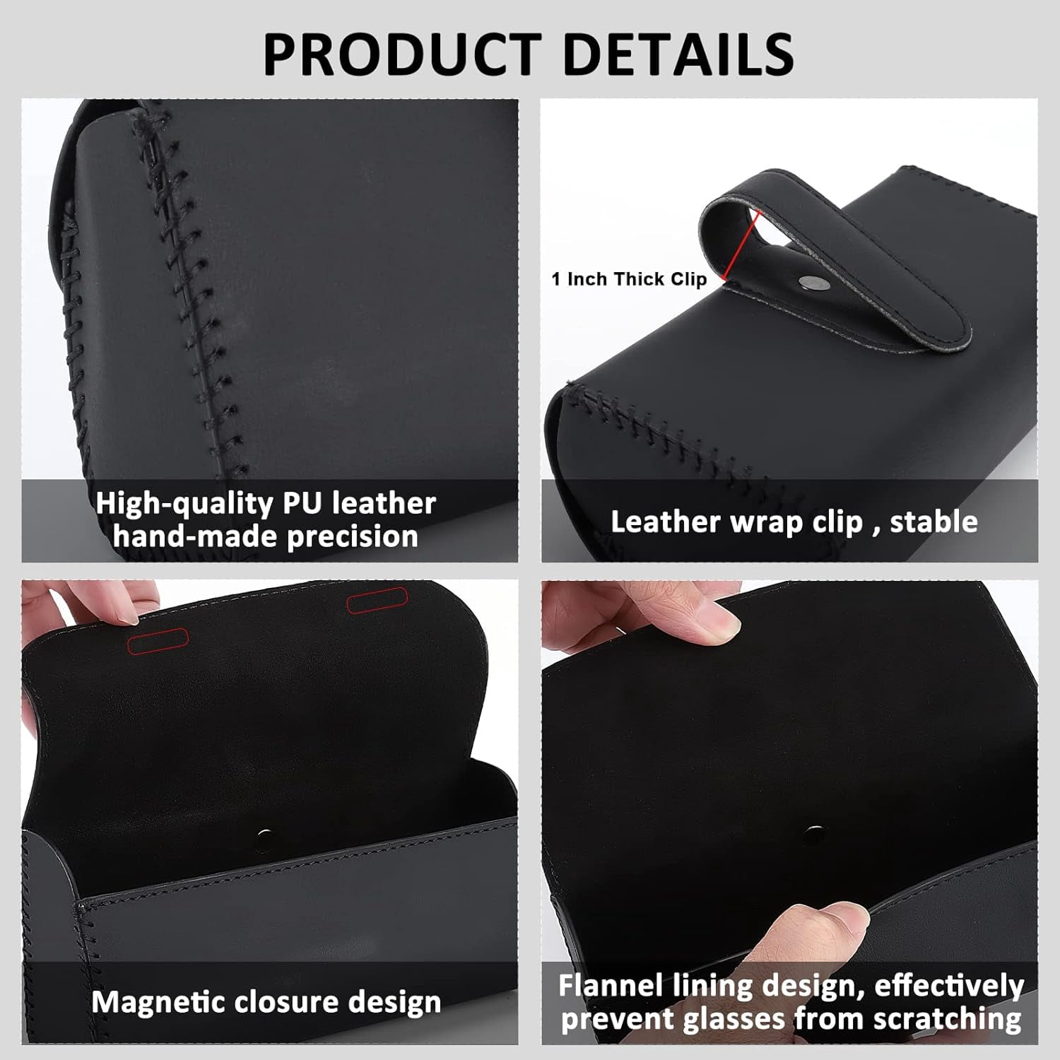 Chasenew Sunglasses Holder for Car Sun Visor, Auto Eyeglasses Protective Storage Case, Vehicle Visor Accessories Organizer Box （Black, Black-2）