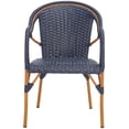 thumbnail image 3 of Safavieh SAFAVIEH PAT Collection Contemporary Aluminium and Wicker Armchair, Navy (Set of 2), 3 of 12