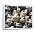 thumbnail image 2 of Designart "Monochrome Pop Art Frogs" Frogs & Toads Floater Framed Canvas Art Print, 2 of 5