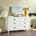 thumbnail image 3 of Walker Edison Annabelle Six Drawer Solid Wood White Dresser, 3 of 16