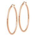 thumbnail image 2 of Primal Gold 14K Rose Gold 2mm Lightweight Tube Hoop Earrings, 2 of 4