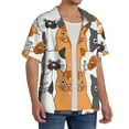 thumbnail image 4 of Disketp Men's Hawaiian Funny Cats Print Shirts Button Down Holiday Beach Shirts-XX-Large, 4 of 7