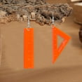thumbnail image 5 of Asymmetrical Triangle Straight Ruler Earrings Dangle Blue Drop Earrings Math Teacher Jewelry 80s Party Favors, 5 of 10