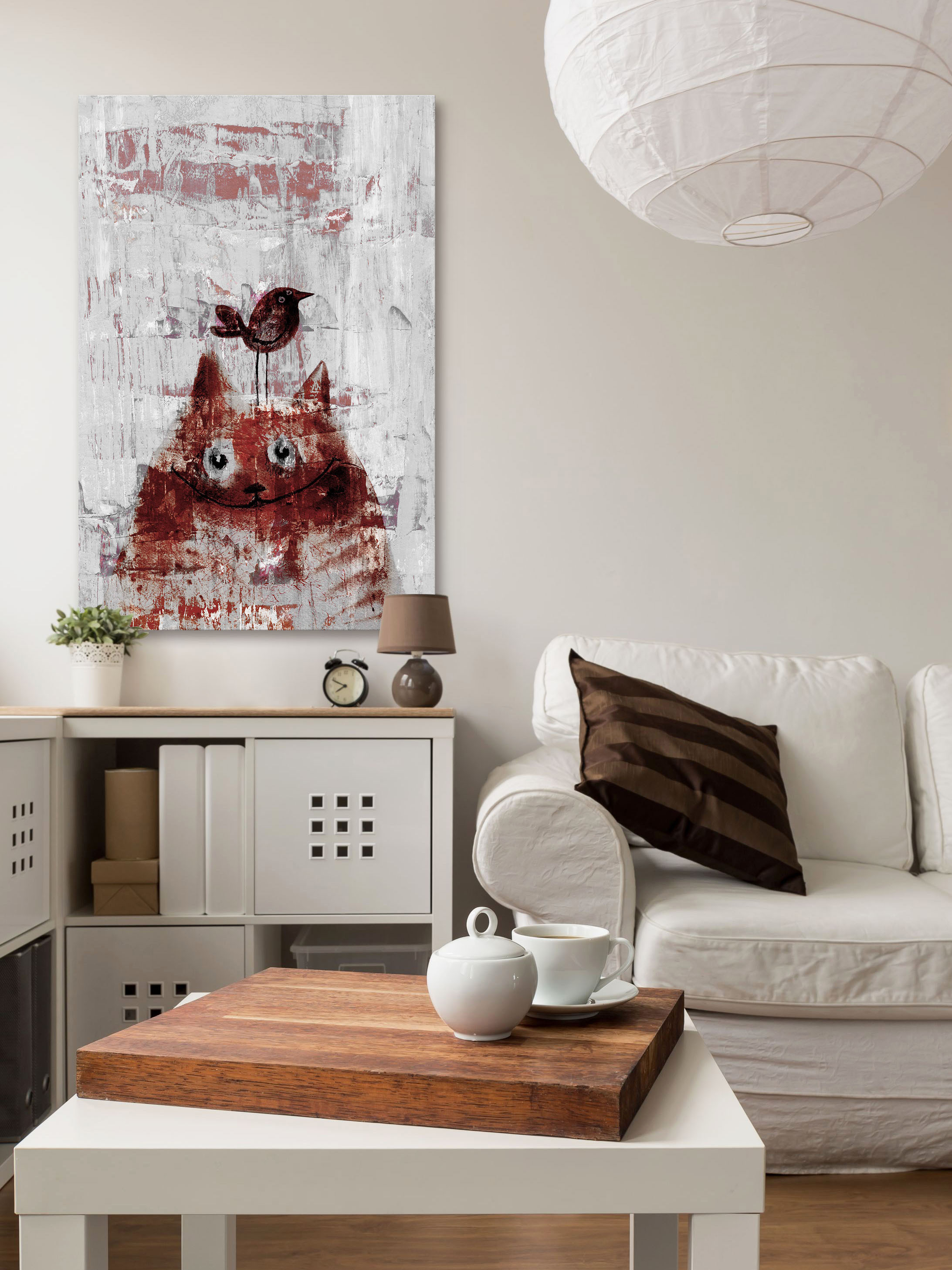 "Bird Head" Painting Print on Wrapped Canvas