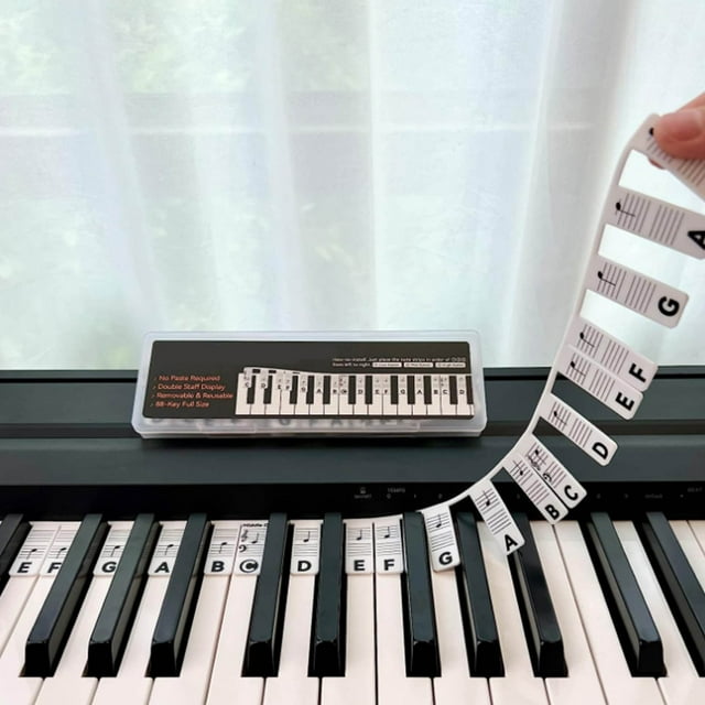 Etiqueta Engomada Del Teclado Del Piano, Etiqueta Engomada Universal De La Nota Del Piano Electrónico Del Silicón Impermeable Transparente Para La Música