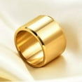 thumbnail image 5 of 15mm Gold/Silver Brushed Band Men's Jewelry Stainless Steel Matte Ring Size 7-12, 5 of 7