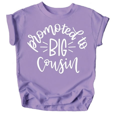 

Promoted to Big Cousin T-Shirts for Toddler Girls Fun Family Outfits Purple Shirt