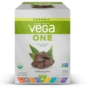 Vega Organic All-in-One Shake Plant Based Protein Powder, Chocolate,10-1.5 oz. Packs