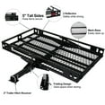 Trailer Hitch Cargo Carrier Utility Basket With 42" Folding Wheelchair Ramp for Wheelchair