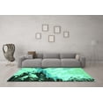 thumbnail image 3 of Ahgly Company Machine Washable Indoor Rectangle Abstract Turquoise Blue Modern Area Rugs, 3' x 5', 3 of 4