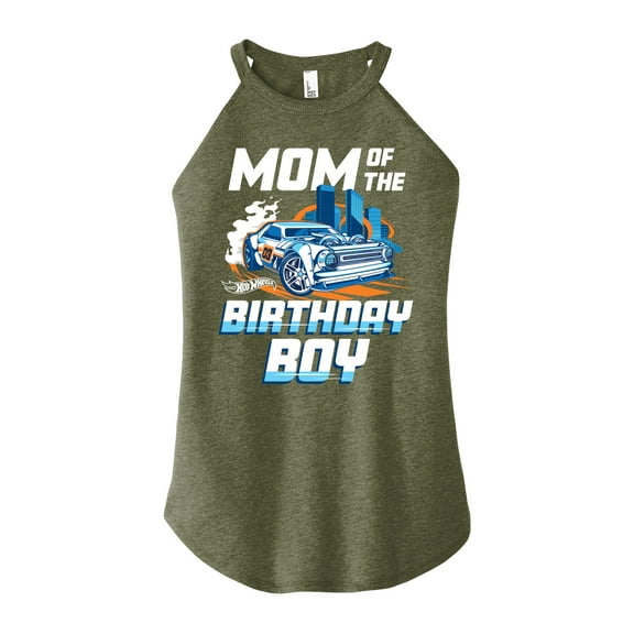 Hot Wheels - Mom Of Birthday Boy - Juniors High Neck Tank Top