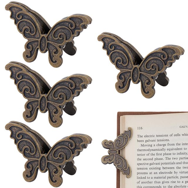 Clips CRASPIRE de metal con forma de mariposa para encuadernación vintage