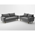thumbnail image 2 of Uspridefurniture Hazen 2Pcs Velvet Living Room Set,Gray, 2 of 5
