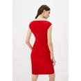 thumbnail image 5 of LAUREN RALPH LAUREN Womens Red Ruched Sleeveless V Neck Above The Knee Wear To Work Sheath Dress 18, 5 of 7