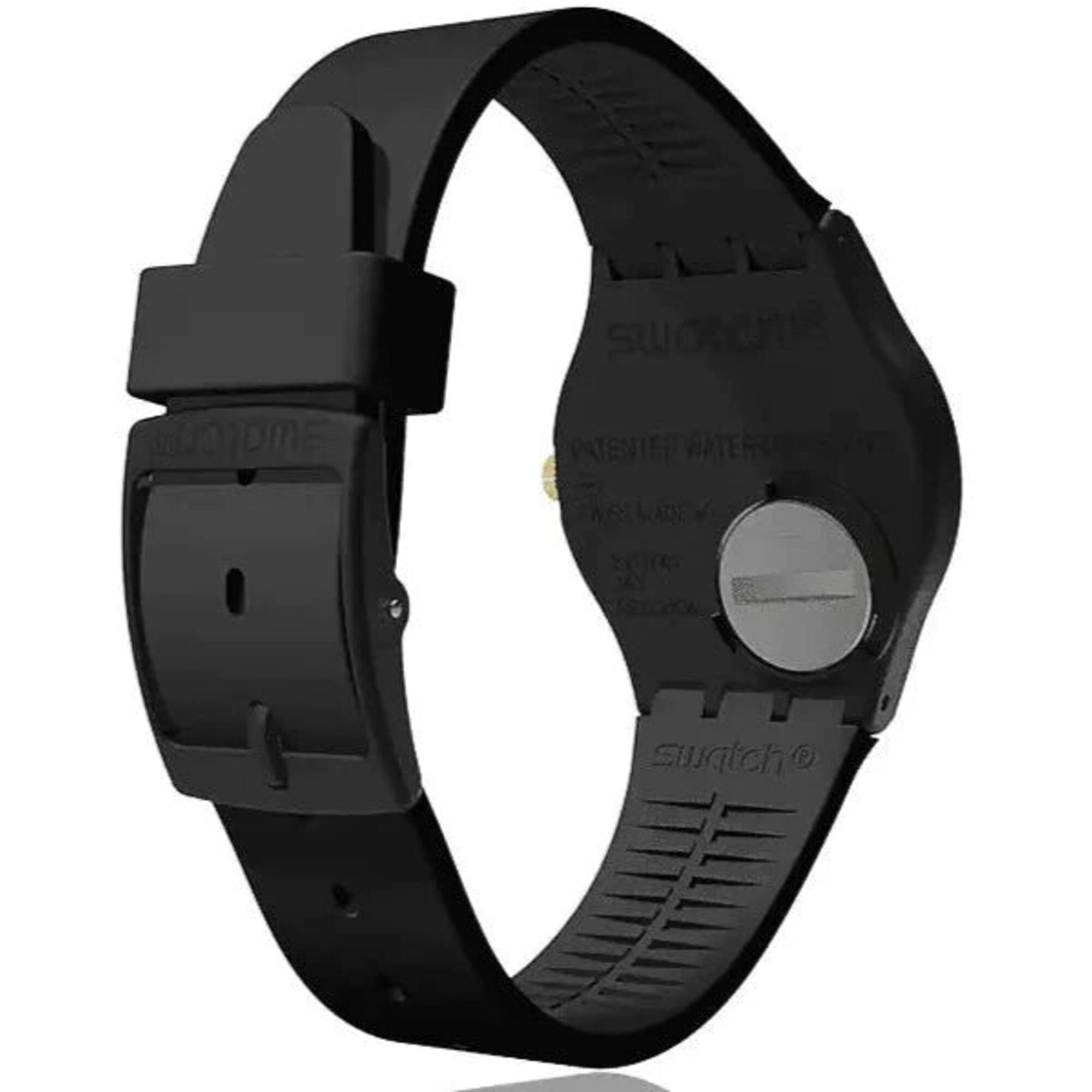 Swatch SO28B113 Unisex Classic Golden Tac Black Dial Strap Watch Walmart