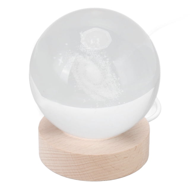 Luz nocturna de bola de Cristal ANGGREK Interruptor de Botón de Interfaz USB 3D Para dormitorio