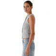 thumbnail image 2 of Women'S Sleeveless Round Neck Slim Fit Ribbed Button Vest Light gray M, 2 of 10