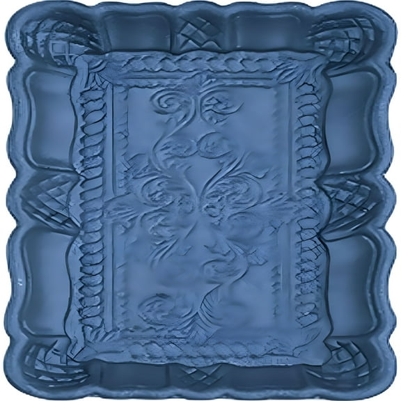 ACDANC Serving Tray Decorative Vintage Platter Rectangular Rustic Wooden Breakfast Plates for Eating Storing Bedroom Kitchen Living Room Fruit Dessert Lap Couch Blue