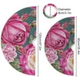 thumbnail image 3 of FMSHPON Watercolor Rose Xmas Christmas Tree Skirt Stand Mat for Holiday Party Decoration Indoor Outdoor 36 inches, 3 of 6