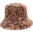 thumbnail image 3 of CoCopeaunts Bucket Hat for Men Leopard Pattern Fisherman Hat for Women Outdoor Warm Keeping Plush Basin Hat in Autumn Winter, 3 of 8