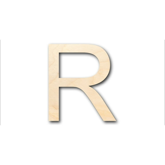 Unfinished Wood Arial Letter R Shape - Craft - up to 46" DIY 5" / 1/8"