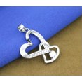 thumbnail image 5 of EOEMY 925 Sterling Silver Plating Fashion Women Double Heart Lovers Jewelry Pendant, 5 of 5