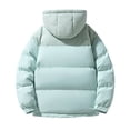 thumbnail image 3 of Brondbend Coats for Men Men Jacket Hooded Long Sleeved Zipper Pocket Outerwear Solid Color Comfortable Jacket Loose Fit Vacation Tops Light Blue, 3 of 3