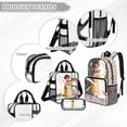 thumbnail image 3 of ZUXONGSY Girl Book Print Clear Backpack 3 Piece Set, Large Capacity Transparent School Bag with Lunch Box & Pencil Case, Back to School Essential for Kids Teens Girls, 3 of 5