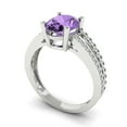 thumbnail image 2 of Clara Pucci 14K White Gold 2.32ct Alexandrite Solitaire with Accents Ring, 2 of 7
