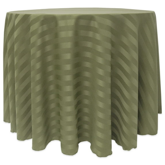 Ultimate Textile (5 Pack) Satin-Stripe 120-Inch Round Tablecloth - for Wedding and Catering, Hotel or Home Dining use, Army Green