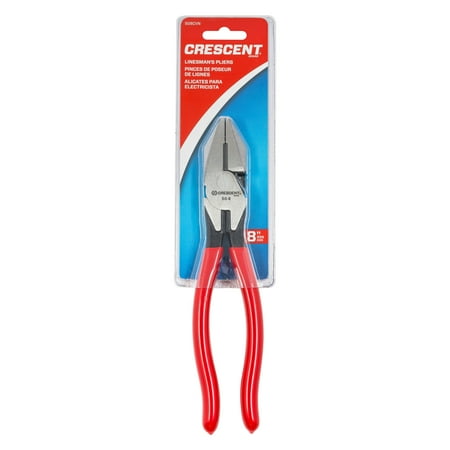 UPC: 0037103324023 | Crescent 508CVNN – 8-5/16  XLT Joint Dipped Handle Flat Grip/Cut Lineman s Pliers