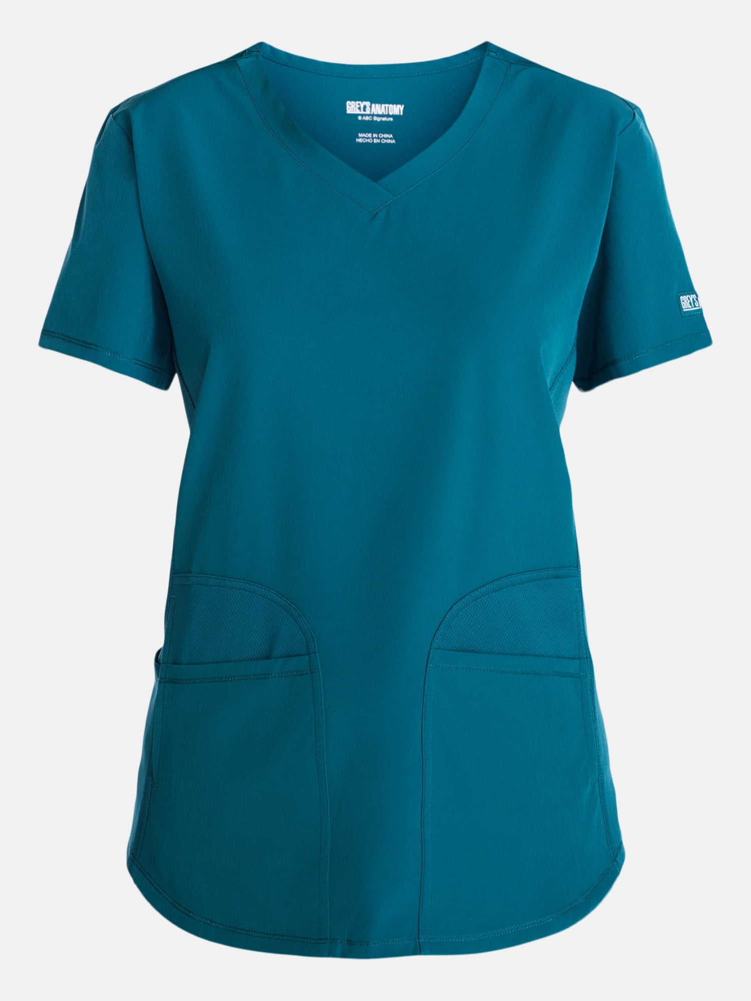 Grey's Anatomy Women's Scrub Top with Short Sleeves, Sizes S-3XL