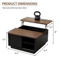 thumbnail image 2 of Pusnapku Lift Top Coffee Table, 31" Square Center Table with Sliding Door and Hidden Storage, Wood Fluted Accent Desk for Living Room, Home Office, 2 of 9