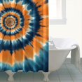 thumbnail image 4 of Orange Blue Tie Dye Spiral Pattern Shower Curtain 72"x72" ,Bathroom Decorative Shower Curtains Set with 12 Hooks,Modern Waterproof Washable Shower Curtain, 4 of 6