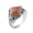 Red, variant on Women Men's Stainless Steel Simple Light Luxur Gemstone Ring Daily Holidays Band Jewelry Brown Size 12