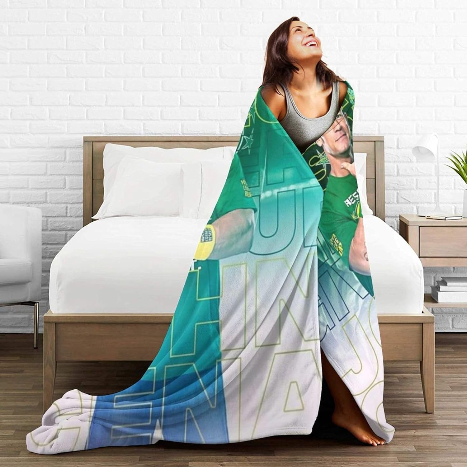 Ultra-Soft Anti-Pilling Lightweight Warm Blanket John Cena Blanket Cozy Blankets Decor for Couch Bed Sofa Bedroom Home 80x60 in