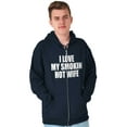 thumbnail image 5 of Love My Smokin Hot Wife Funny Spouse Zip Hoodie Sweatshirt Men Brisco Brands M, 5 of 6