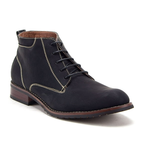 Jazamé Men's 917131 Distressed Round Toe Lace Up Ankle High Chukka Dress Boots, Black, 9