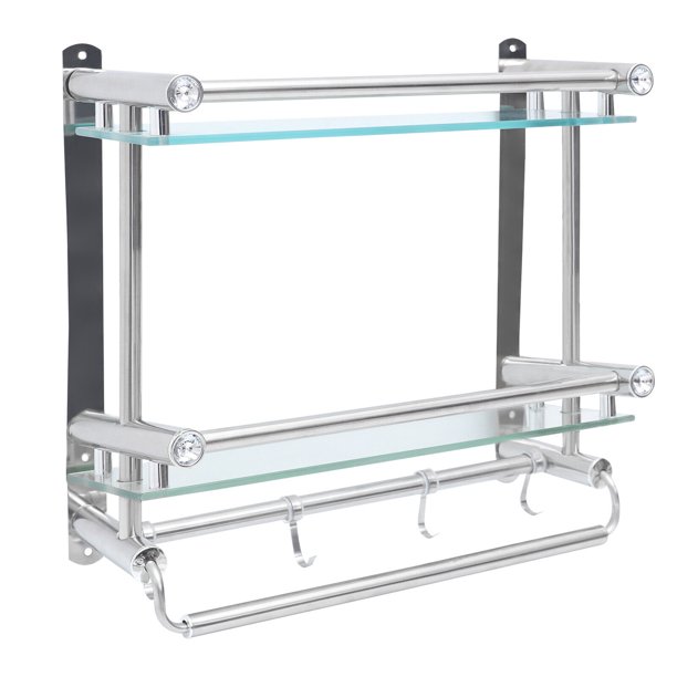 3 Tier Bathroom Shelf, Wall Shelf Glass Shelves Floating Shelf