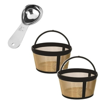 2pcs Reusable 4-5 Cup Basket Coffee Filter Fits MrCoffee Coffee Maker And Brewer Permanent Filter Replacement & Measuring Scoop with Funnel