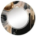 thumbnail image 2 of Designart "Mystic Gold & Noir Fusion I" Abstract Shapes Round Wall Mirror - Modern Oval Printed Decorative Oversized Mirror - Multiple Color Options, 2 of 4